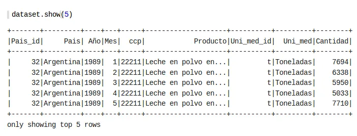 Primeras 5 filas del conjunto de datos